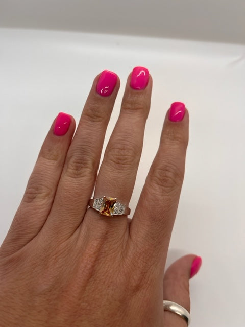 Clear and Colored CZ Ring