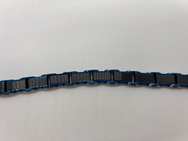 Blue and Black Stainless Steel Bracelet