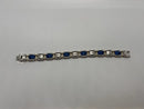 Silver and Blue Stainless Steel Bracelet