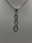 Twisted CZ and Silver Necklace