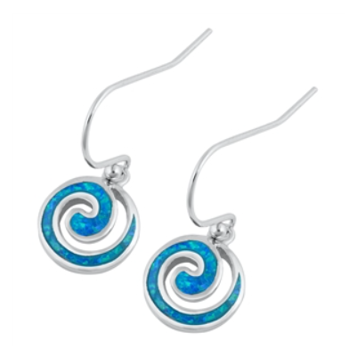 Lab Opal Swirl Earrings