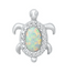 CZ Lab Opal Turtle Necklace