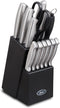 Oster Baldwyn 14-Piece Cutlery Block Set, Brushed Satin , Silver
