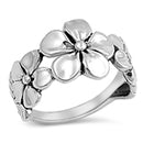 Silver Plumeria Ring