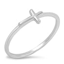 Sterling Silver Sideways Cross Ring