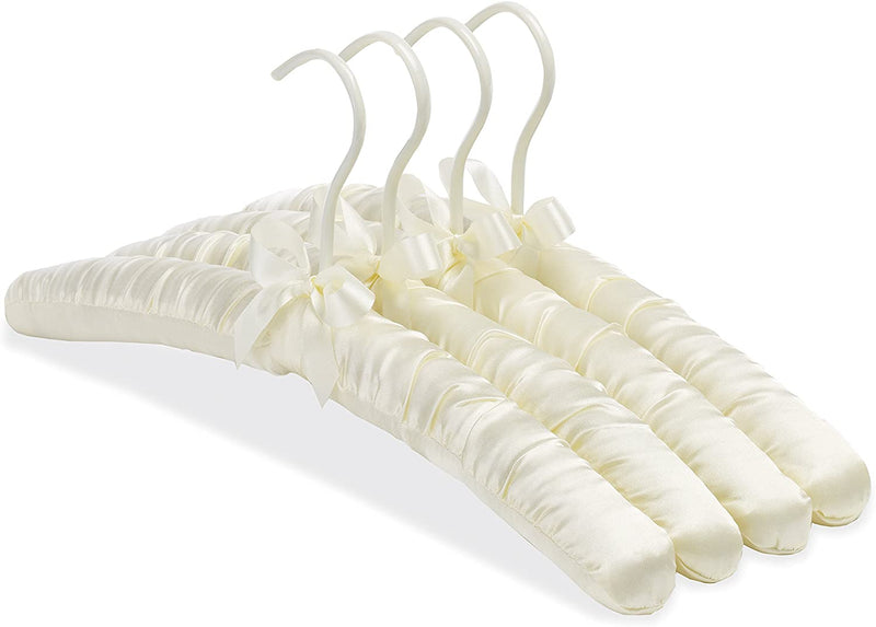 Whitmor Satin Padded Hangers Bone Set of 4