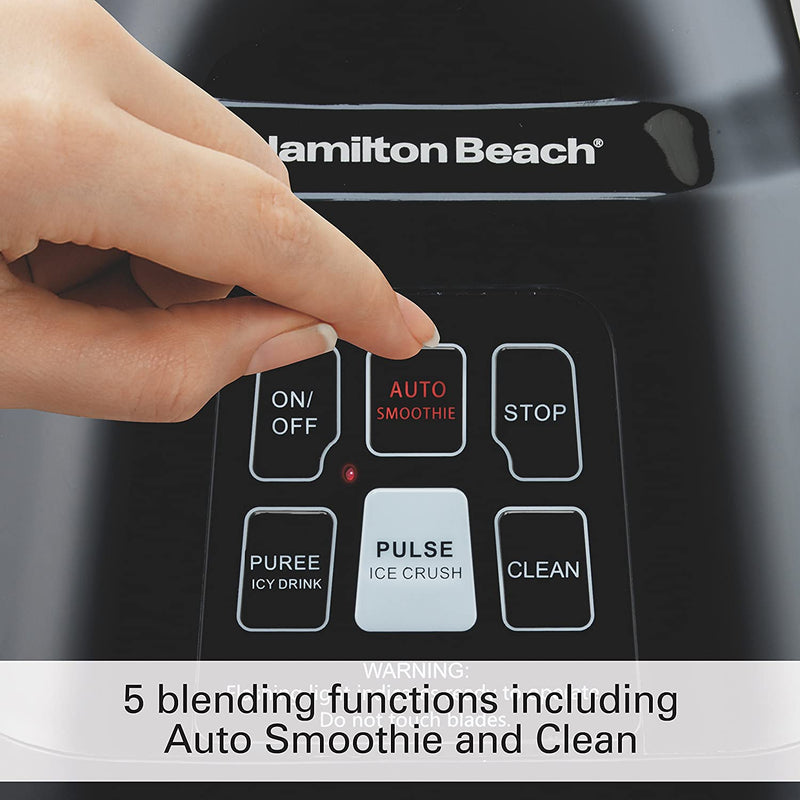 Hamilton Beach Smart Blender with 5 Functions & 40oz Glass Jar for Shakes and Smoothies