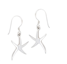 Silver Starfish Dangle Earrings