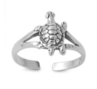 Silver Toe Ring - Turtle