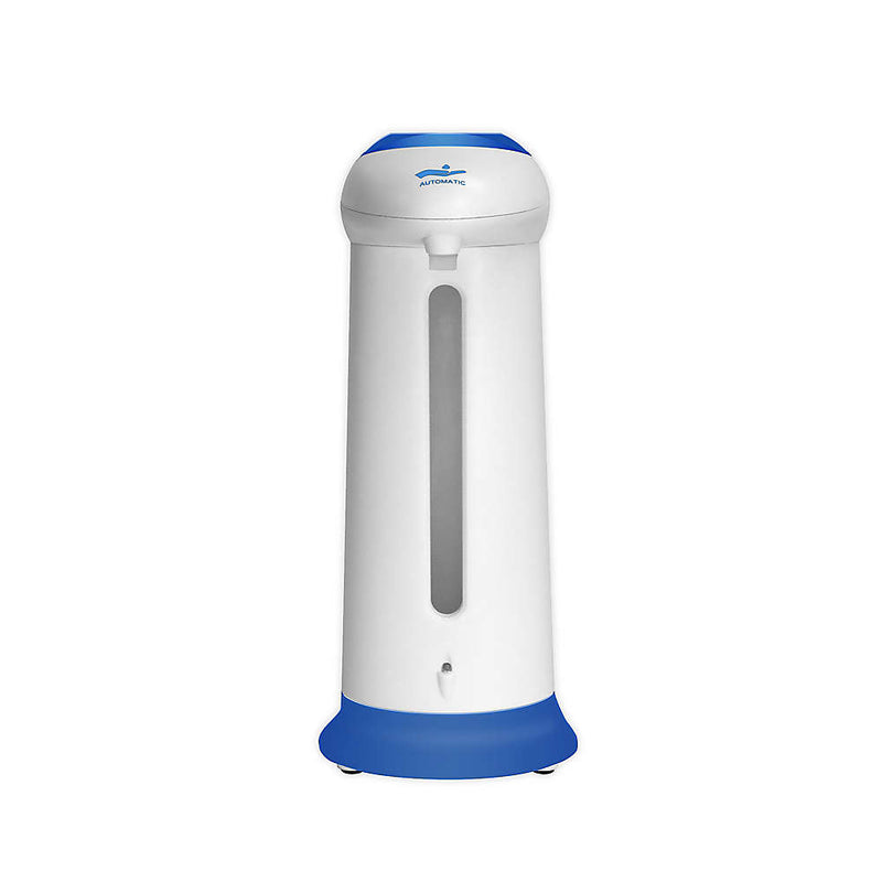 Blue and white automatic soap / hand sanitizer dispenser