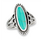 Sterling Silver Etched Oval Ring with Synthetic Stone