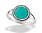 Sterling Silver Double Pronged Synthetic Turquoise Ring