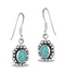 Sterling Silver Bali Style Dangle Earring With Synthetic Turquoise