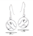 Silver Wave  Dangle Earrings