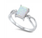Blue Lab Opal or White Lab Opal Rectangle Ring