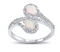 White Opal Double Teardrop Ring