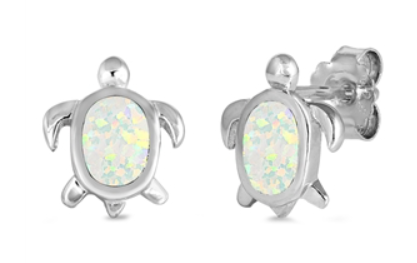 Opal Turtle Earrings