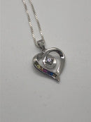 Colored CZ Heart Necklace