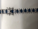 Blue Sapphire and Clear CZ Bracelet